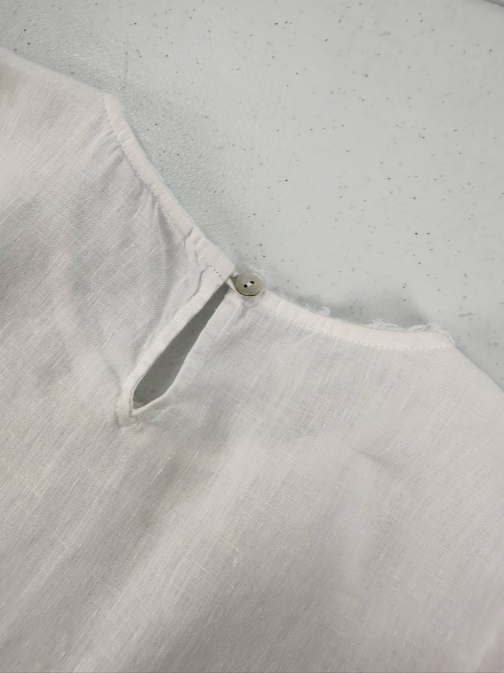 J. Jill Love Linen White Tunic Top Coastal Beach Resort Quiet Luxury S - Picture 7 of 13